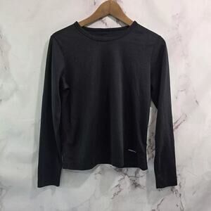 Patagonia Shirt Womens Small Black Long Sleeve Capilene Tech Active Crop